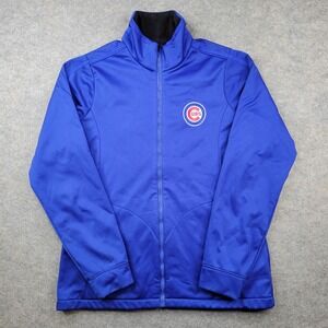 Chicago Cubs Jacket Womens Medium Blue MLB Baseball Antigua Full Zip Fleece